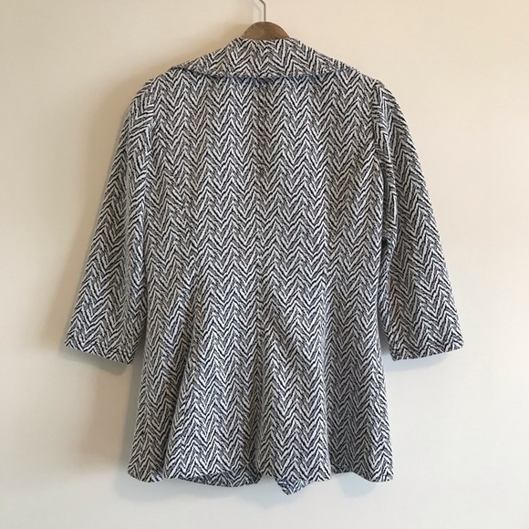 Calvin Klein Cascade Front Knit Blazer Black White - Picture 6 of 7